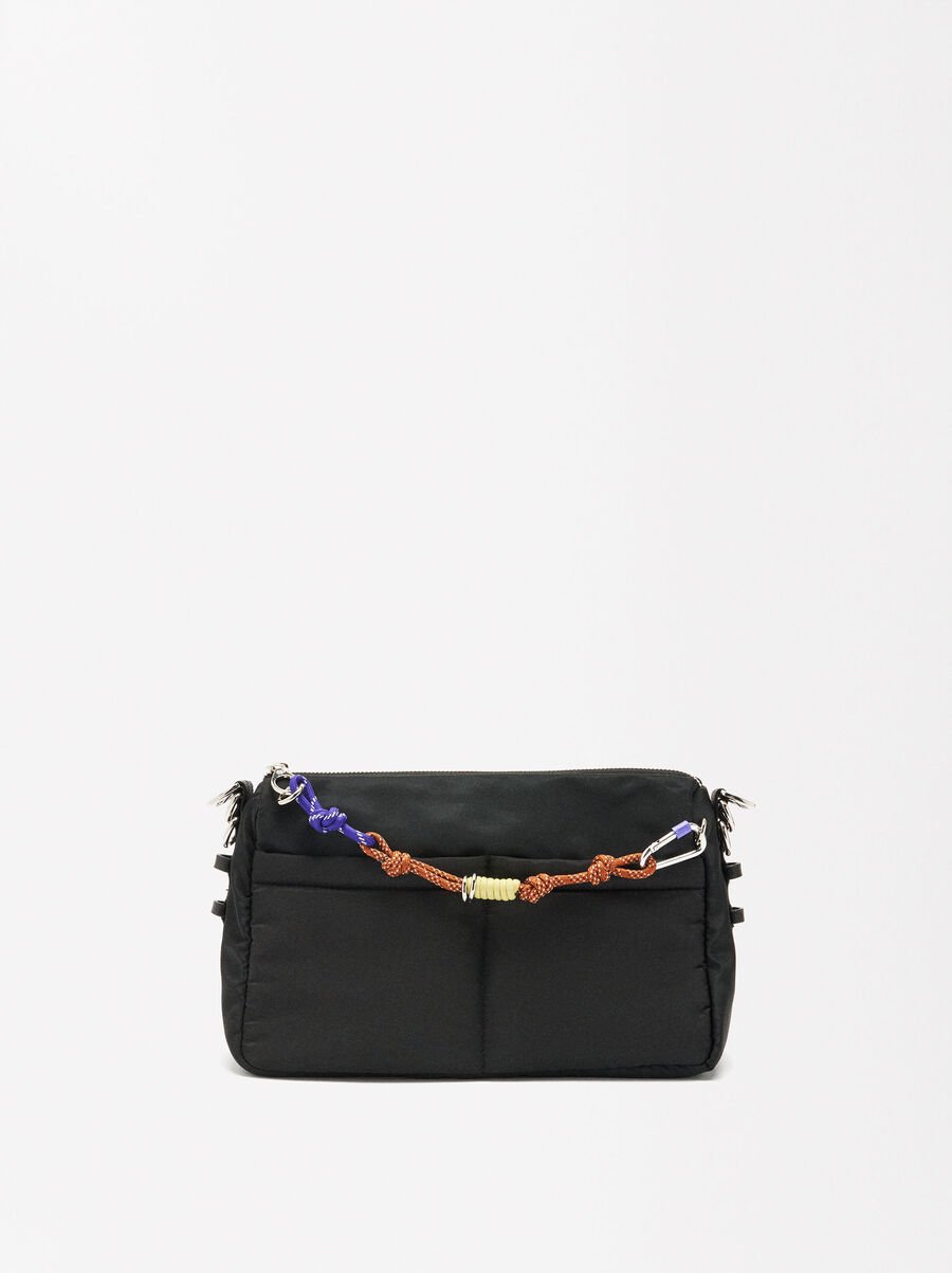 Nylon crossbody bag with pendant