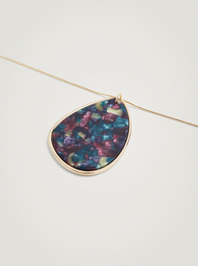 Necklace With Resin Pendant, Multicolor, hi-res