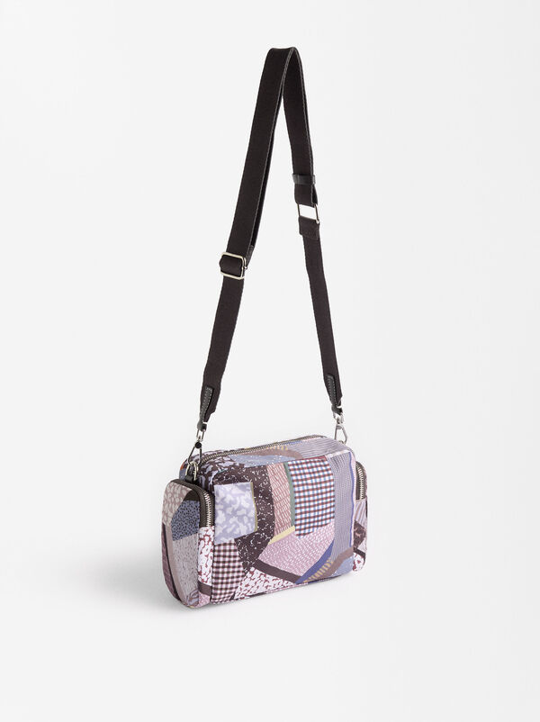 Printed nylon crossbody bag
