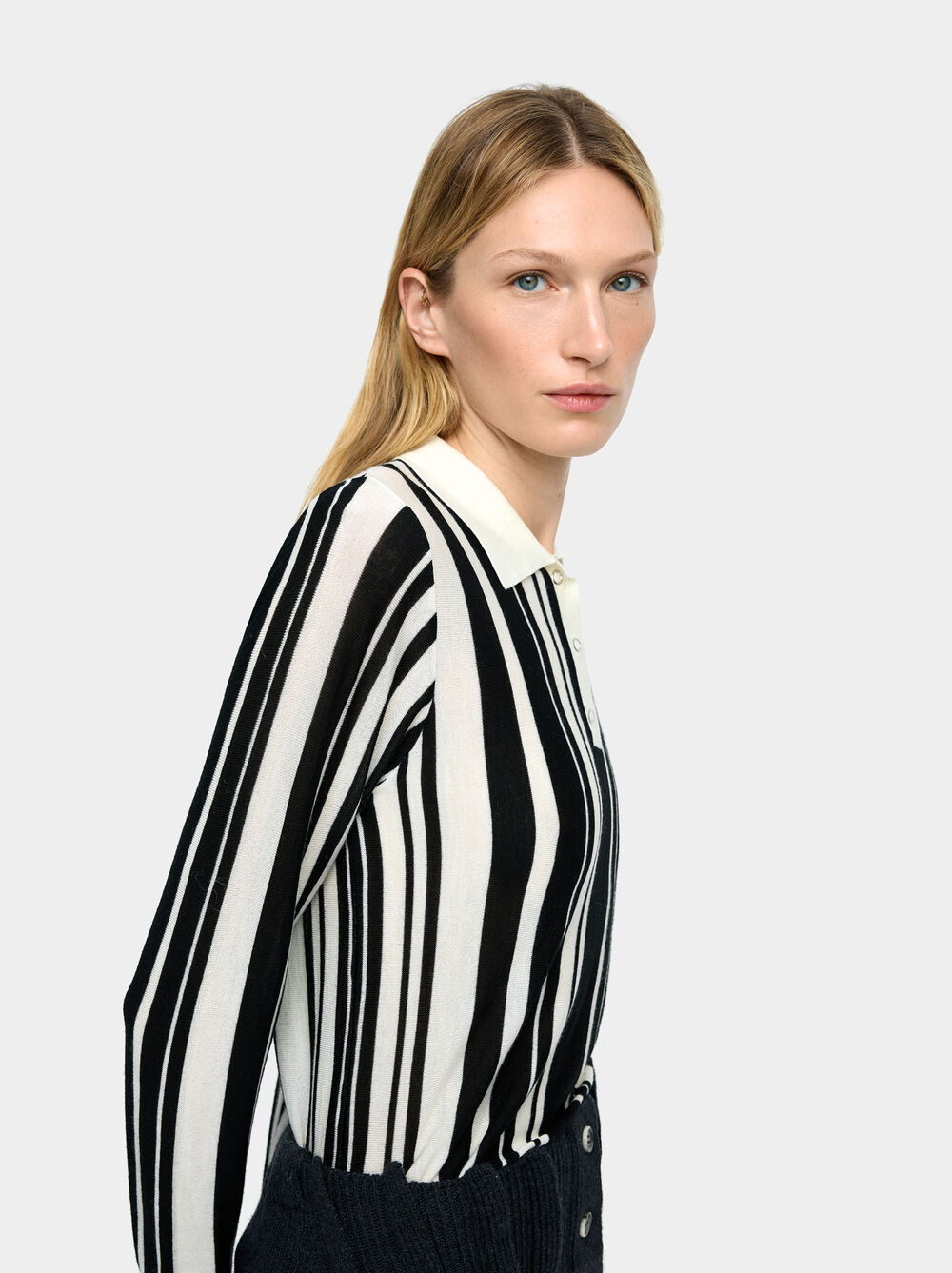 Sweater with stripes 100% wool