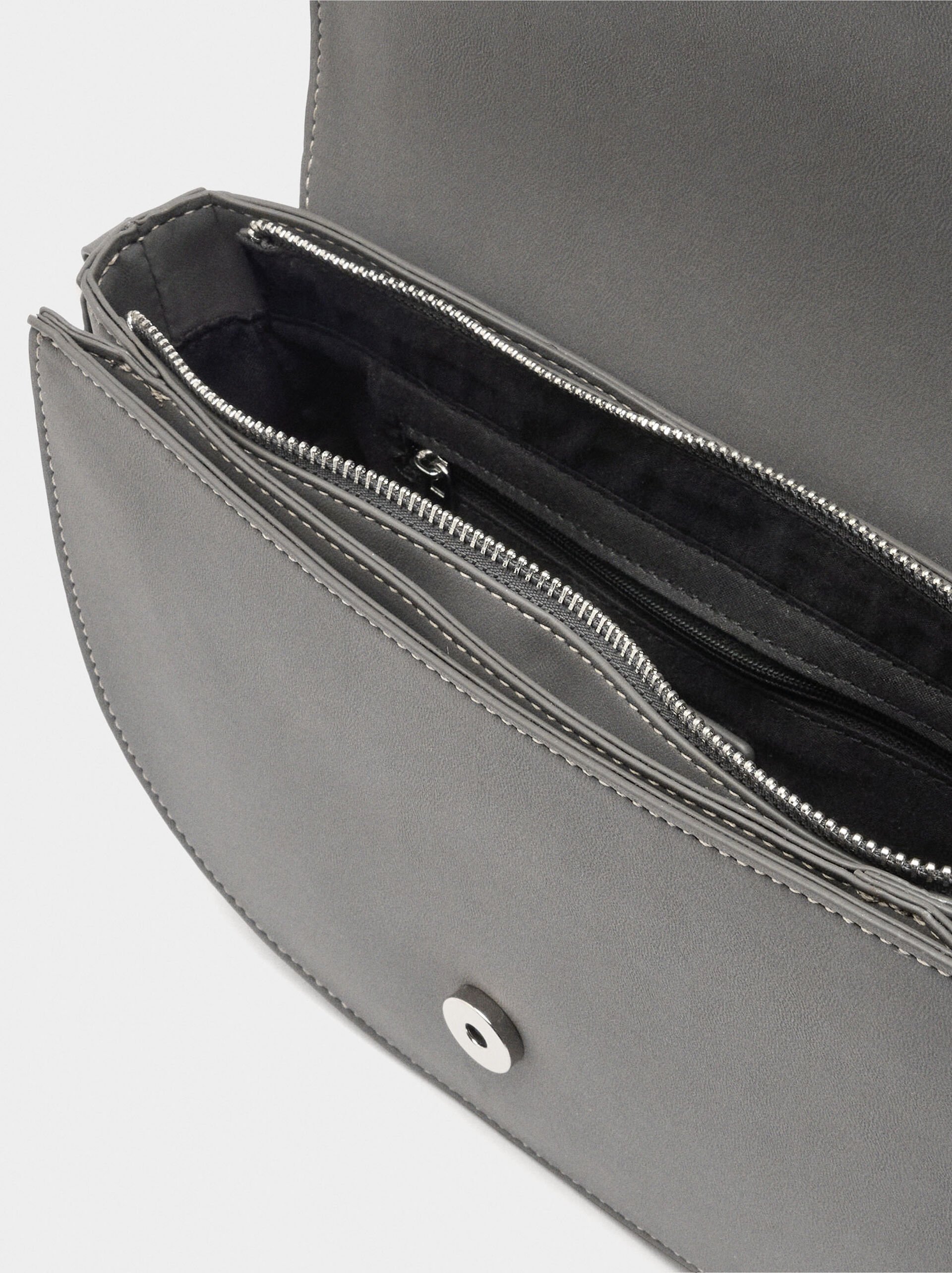 Oval crossbody bag with flap image number 3.0