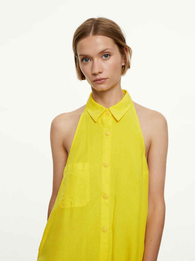 Linen Jumpsuit, Yellow, hi-res