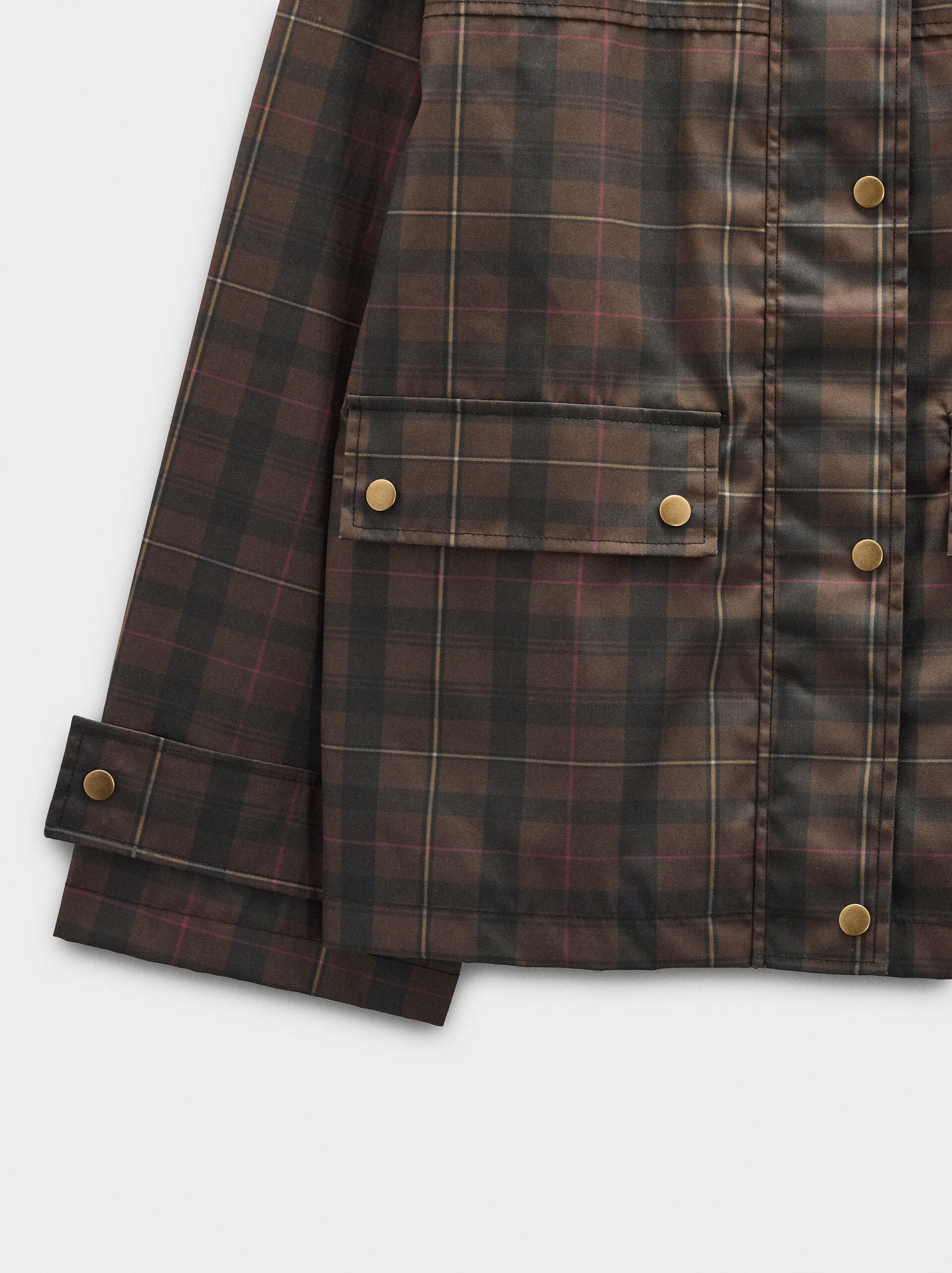 Jacket with squares and contrast collar image number 7.0