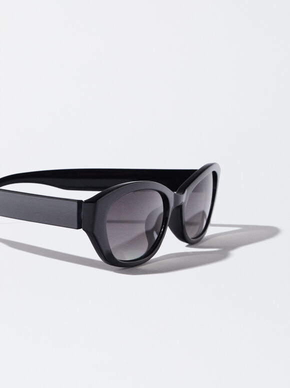 Hexagonal Sunglasses, Black, hi-res