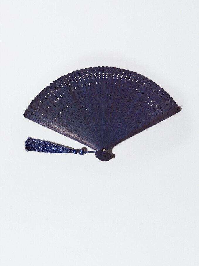 Perforated Fan With Tassel, , hi-res