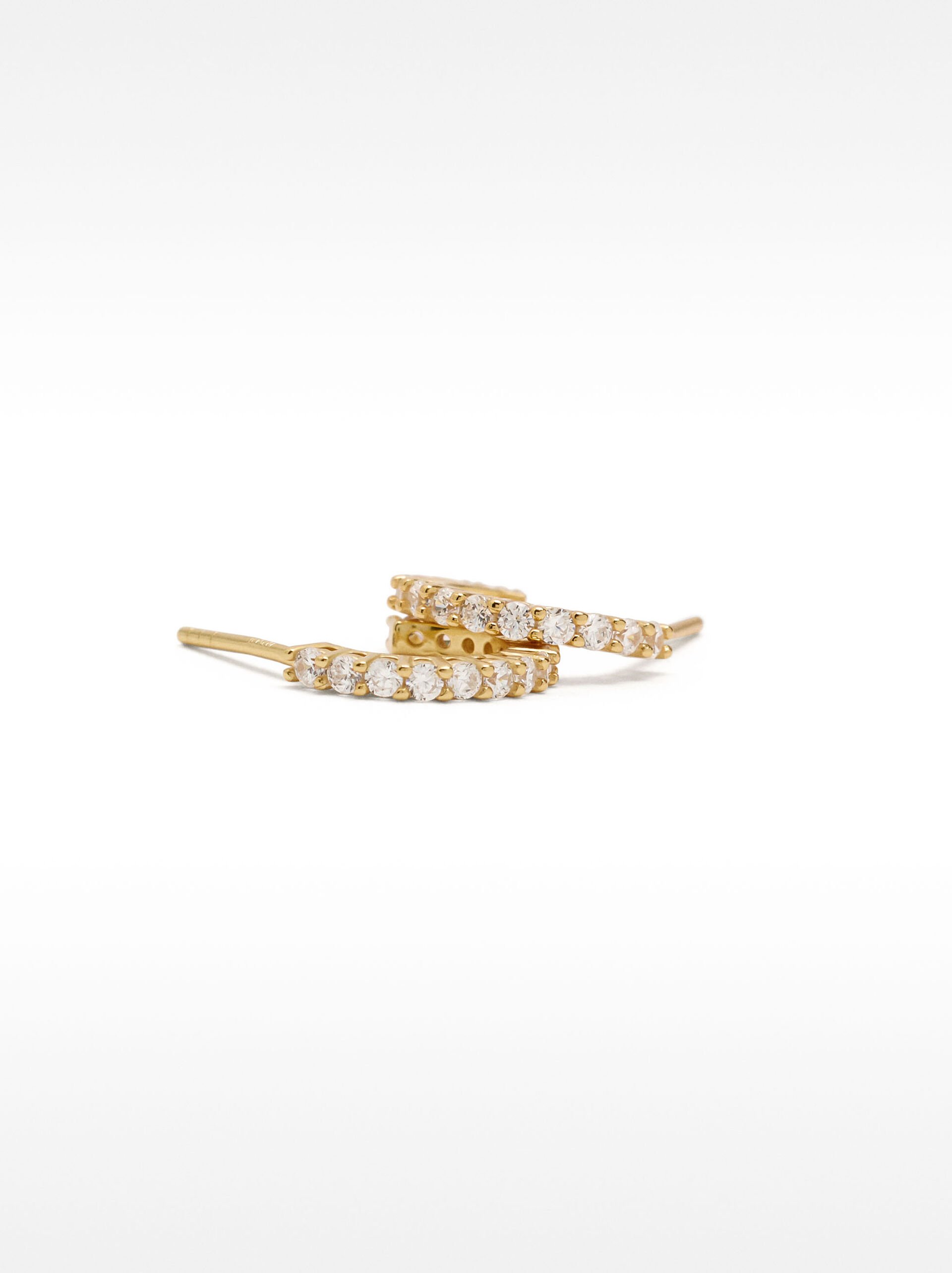 Hoop earrings with zirconia - 925 sterling silver image number 2.0
