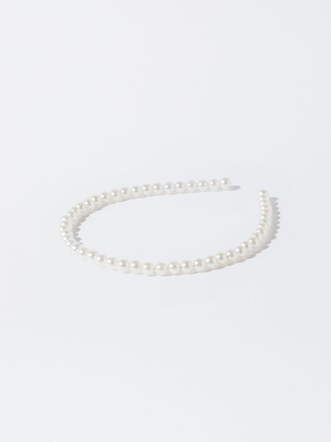 Thin Headband With Pearls image number 0.0