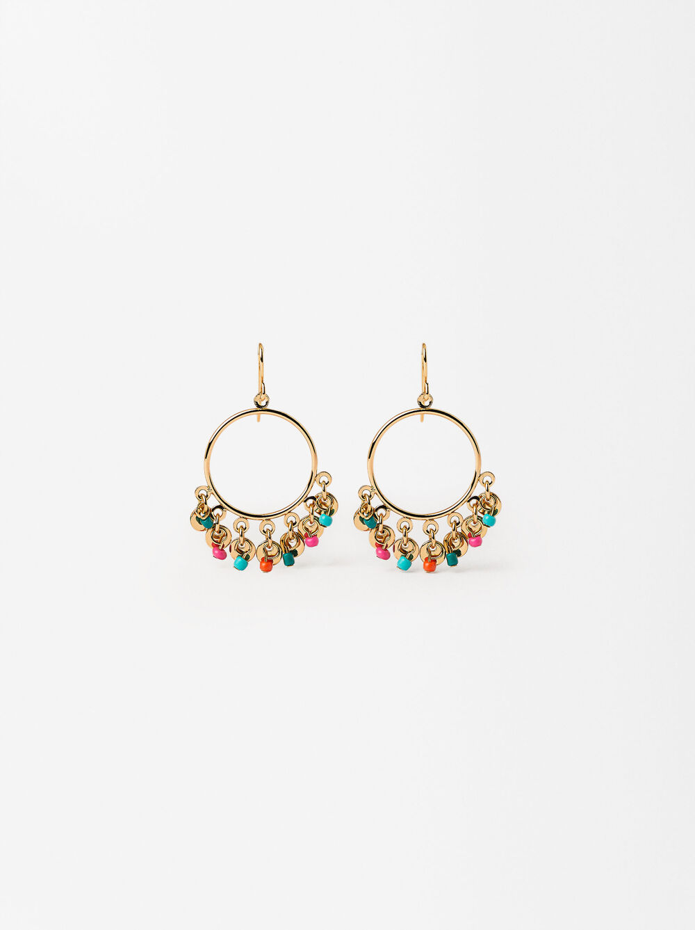 Golden Earrings With Beads