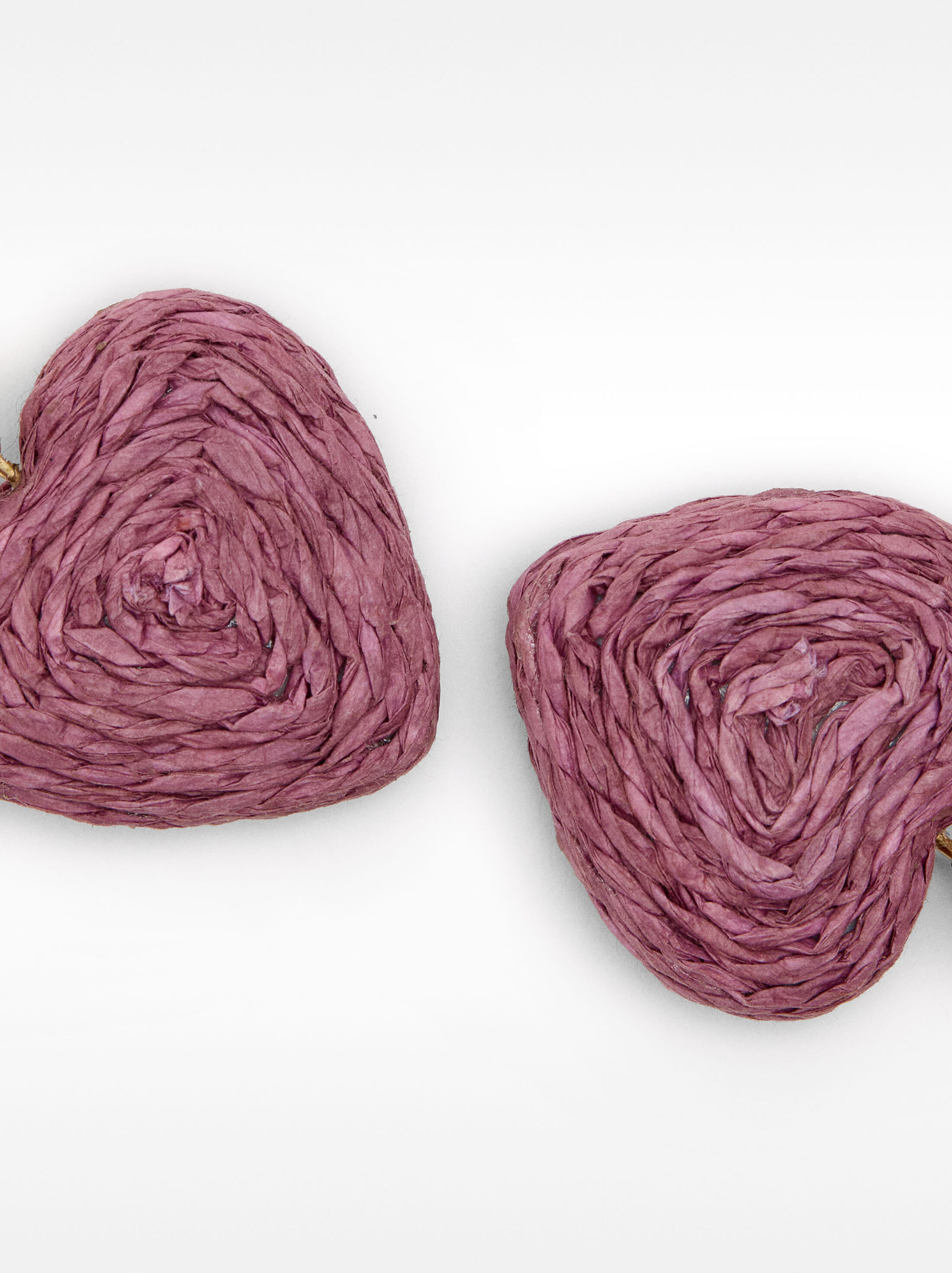 Raffia heart earrings image number 2.0