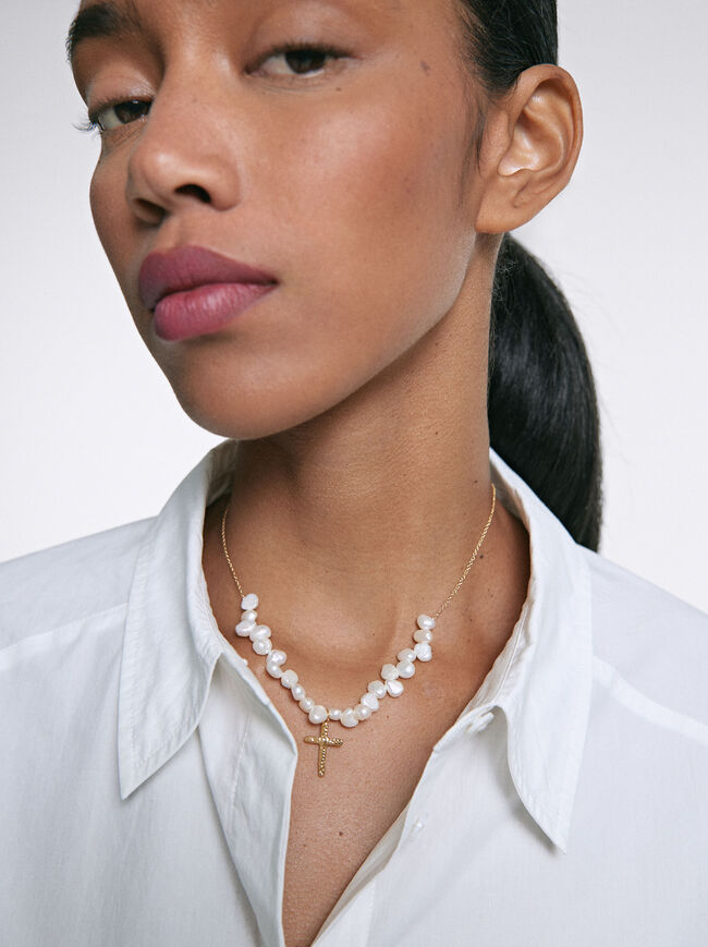 Silver 925 Necklace With Freshwater Pearls image number 0.0