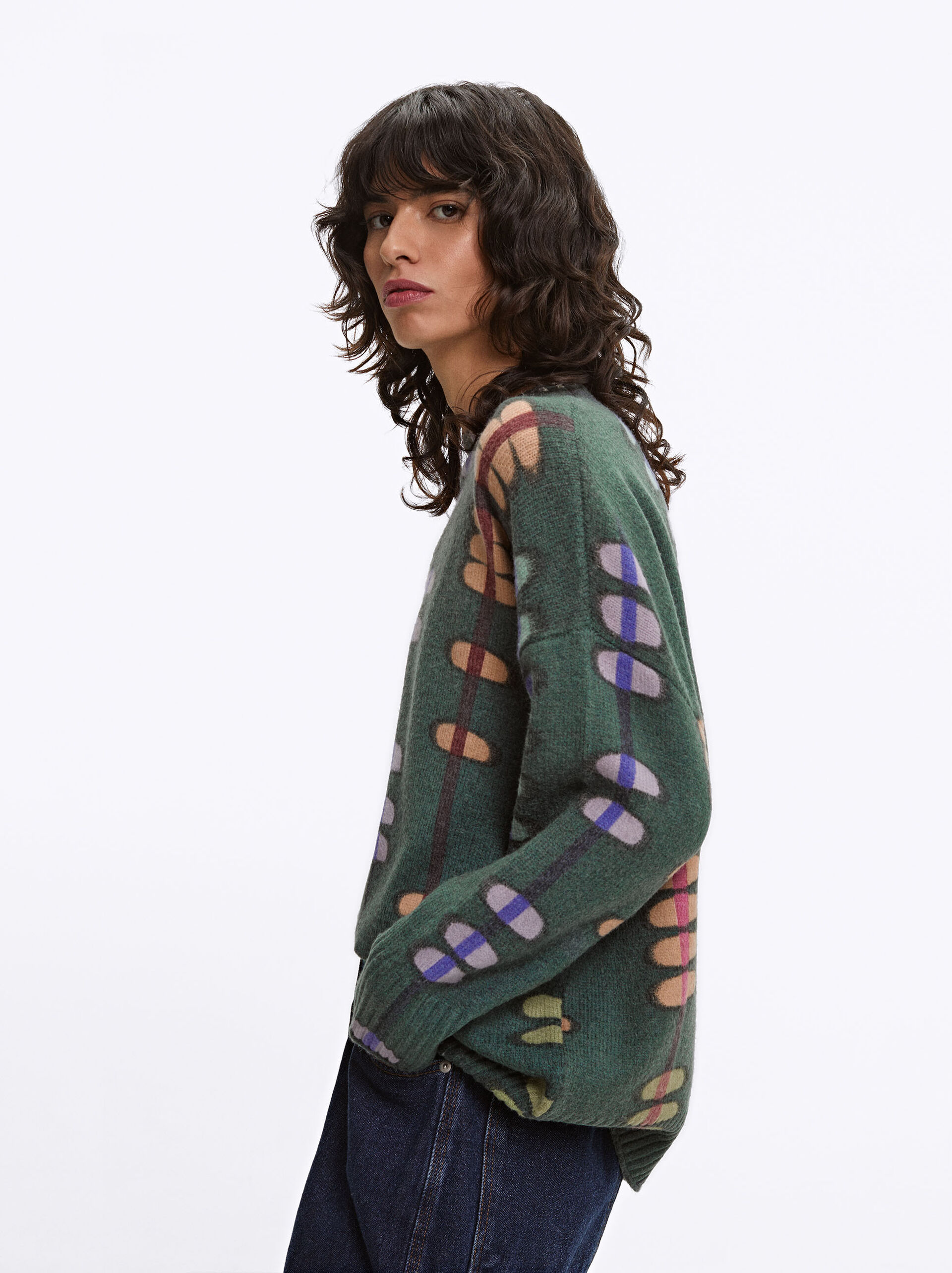 Printed Knit Sweater image number 2.0