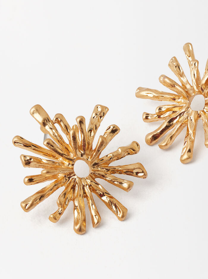 Sea Urchin Gold Earrings