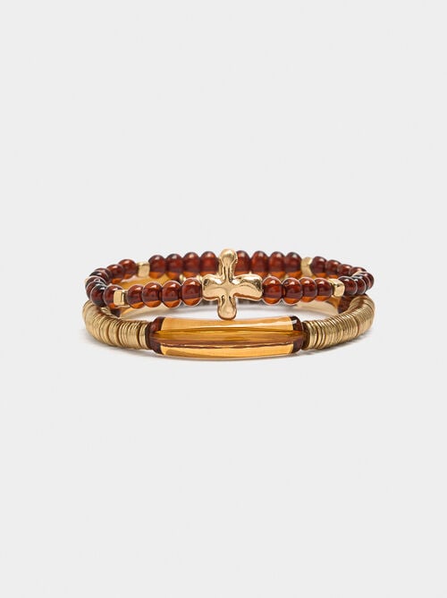 Set de pulseras elásticas efecto piedra