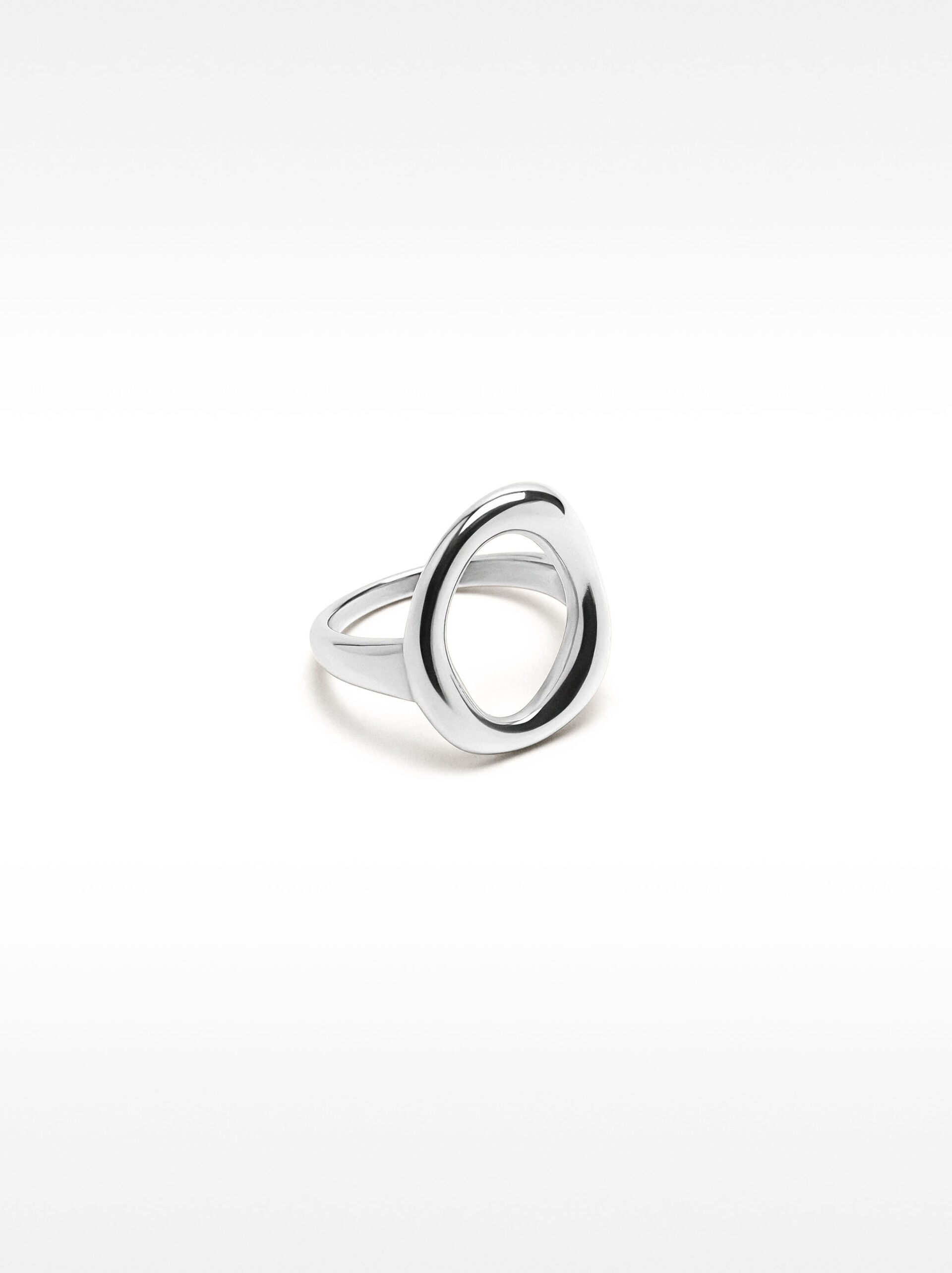 Anillo con aro ovalado - acero inoxidable image number 2.0