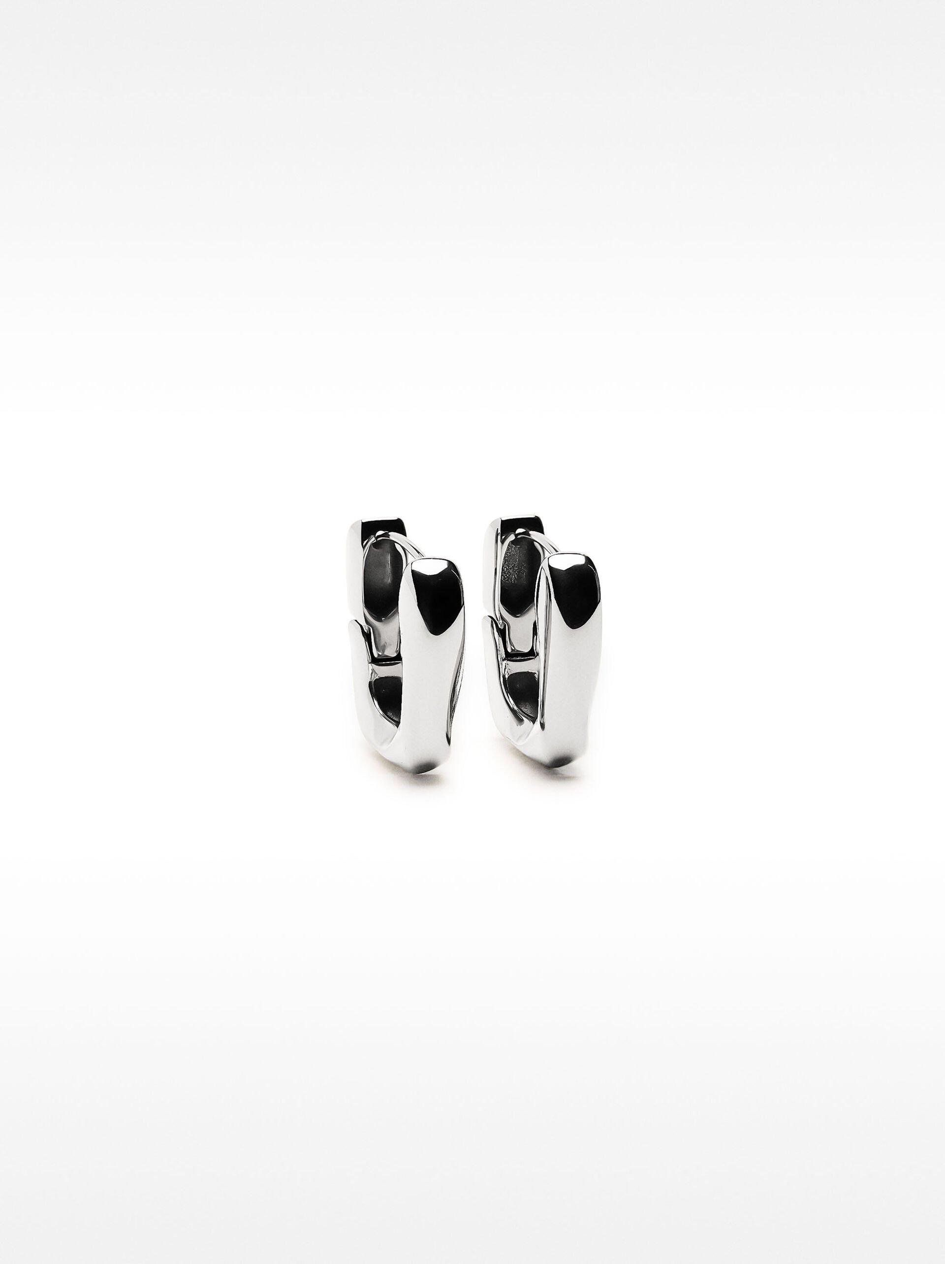 Irregular hoop earrings – stainless steel image number 0.0