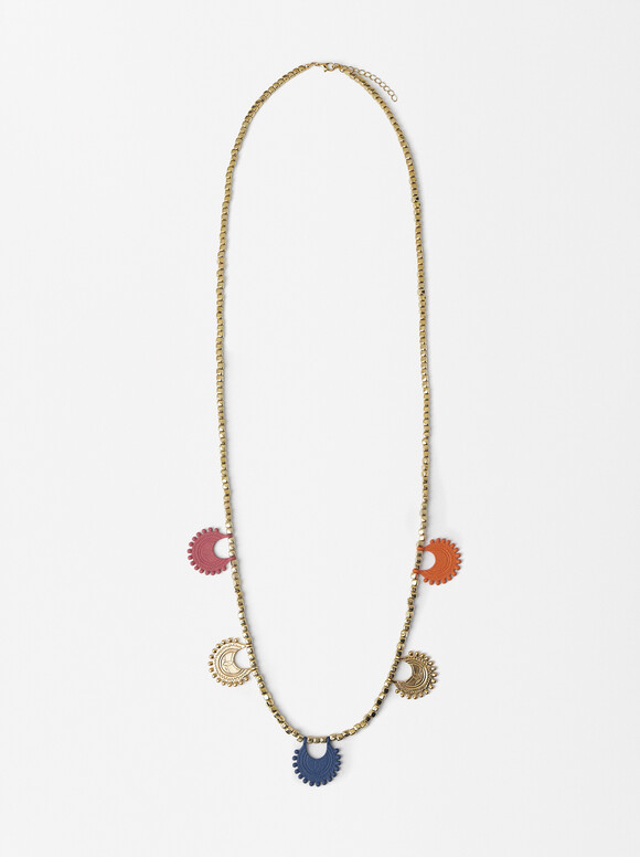 Necklace With Rubber Pendants, Multicolor, hi-res