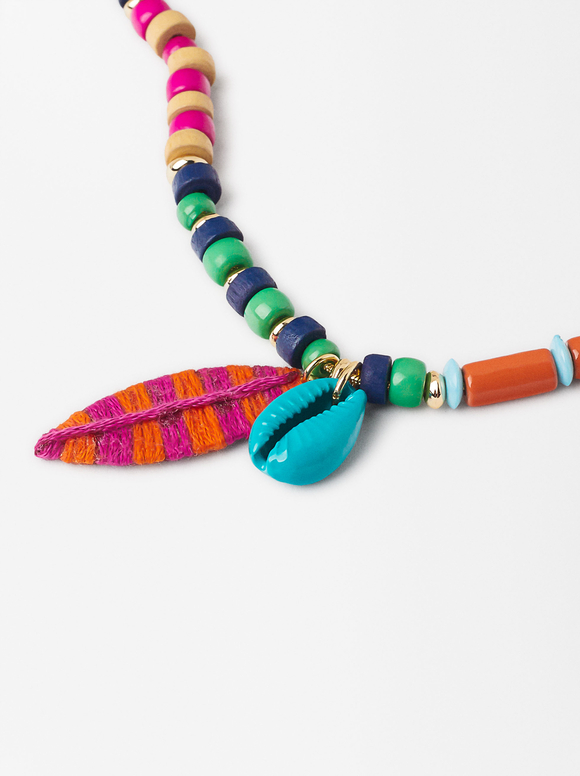 Multicolor Necklace With Pendant, Multicolor, hi-res