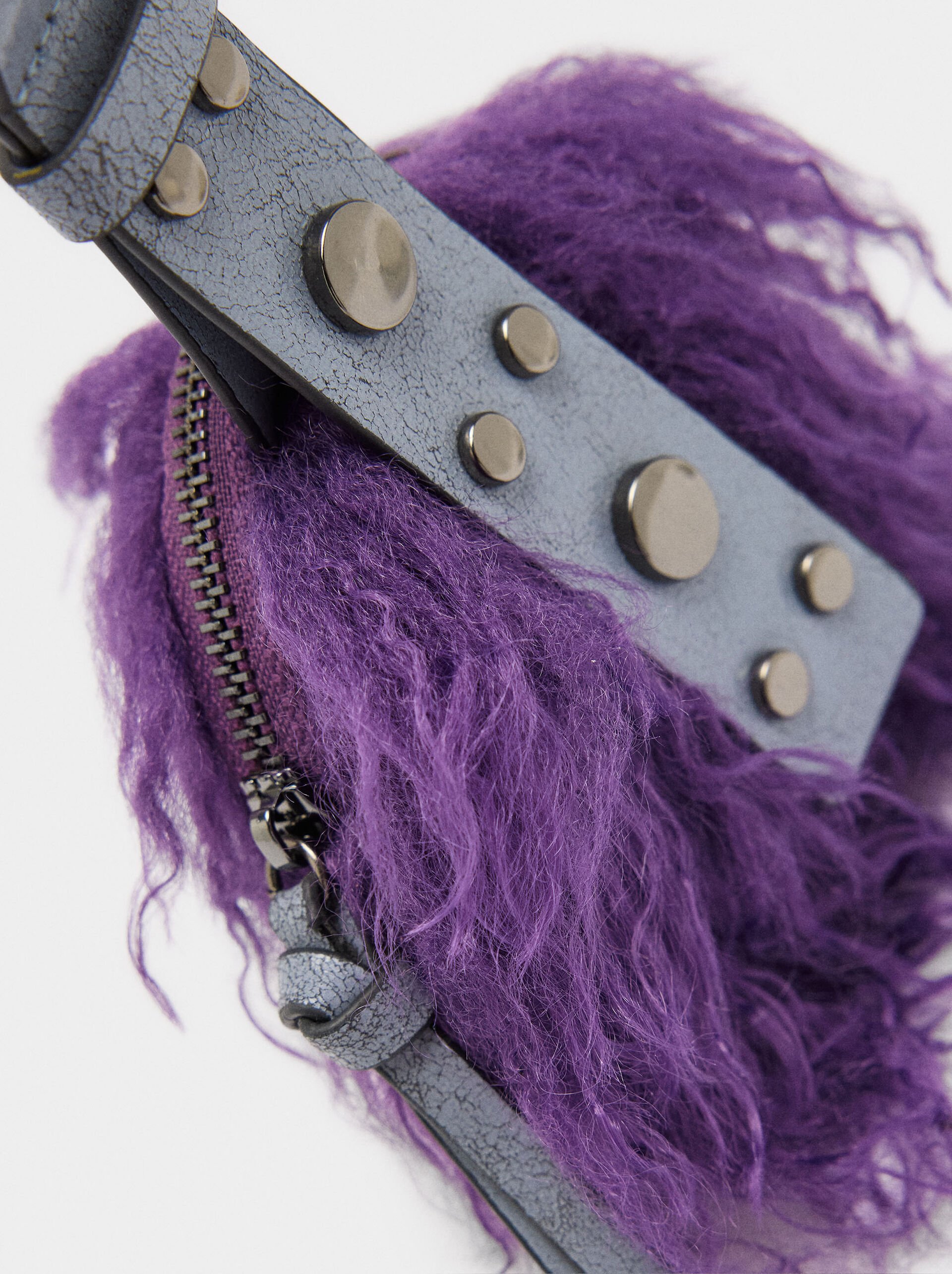 Faux fur coin purse charm image number 1.0