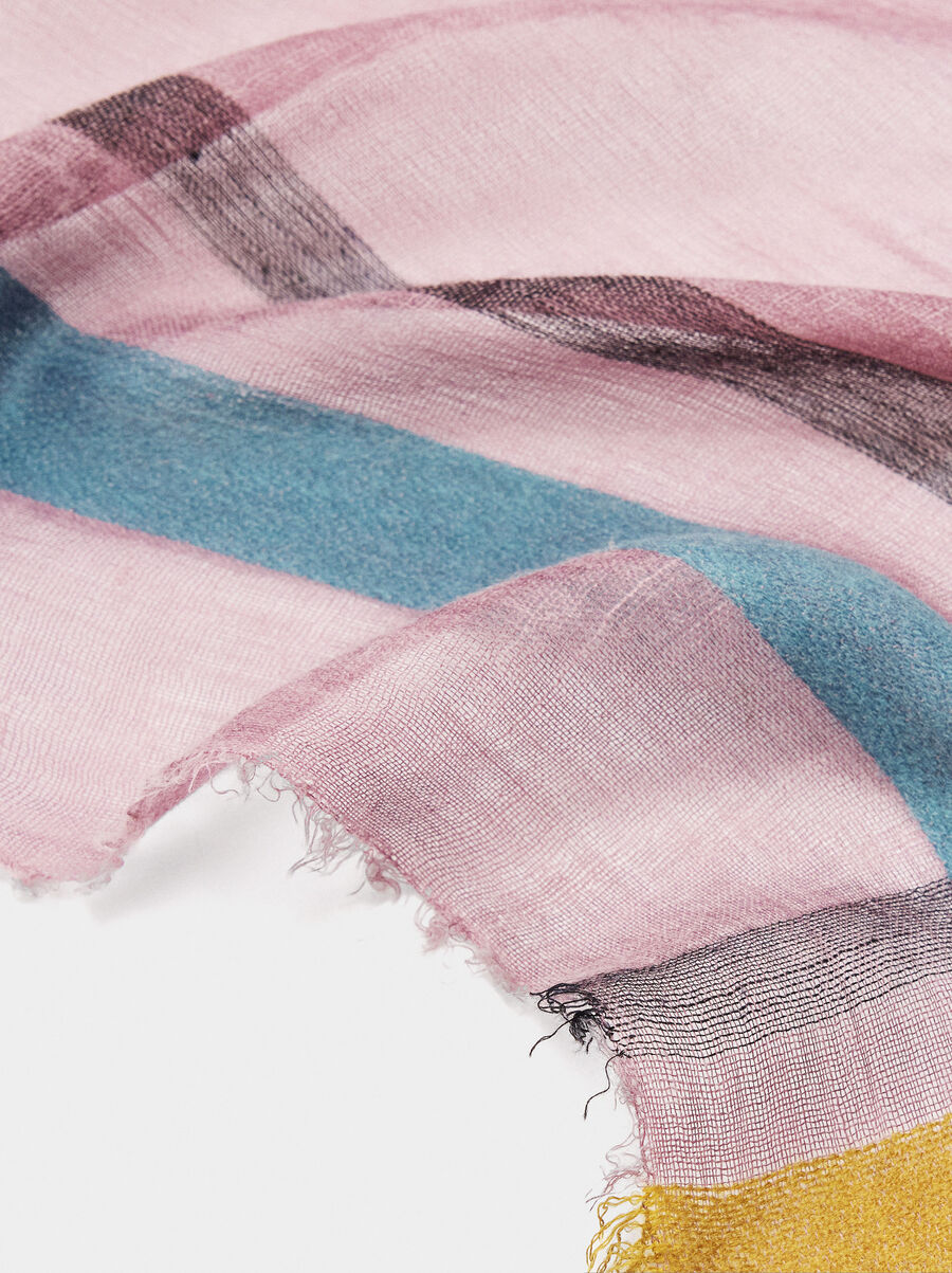 Printed pashmina with wool blended