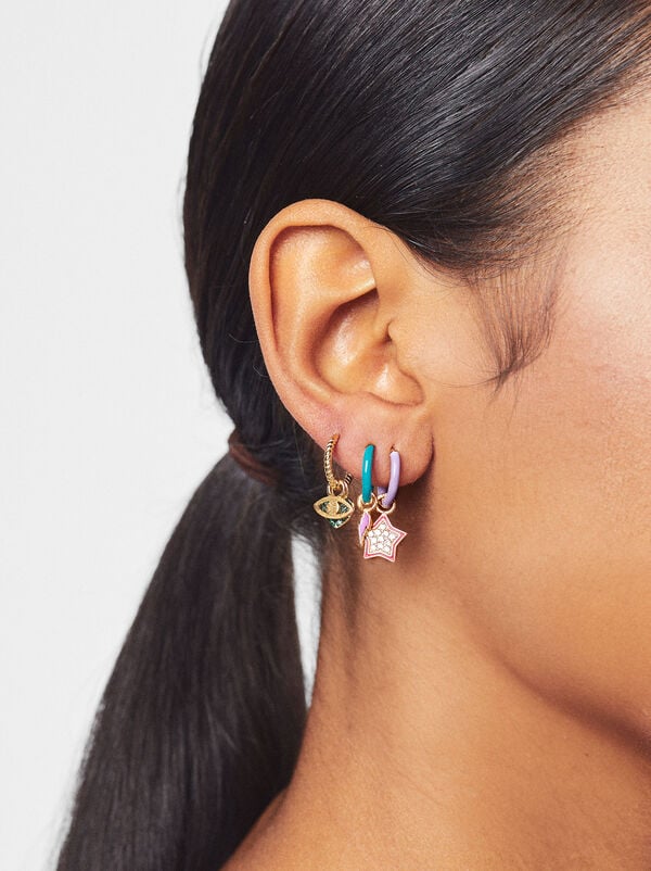 925 silver personalised hoop earrings enameled