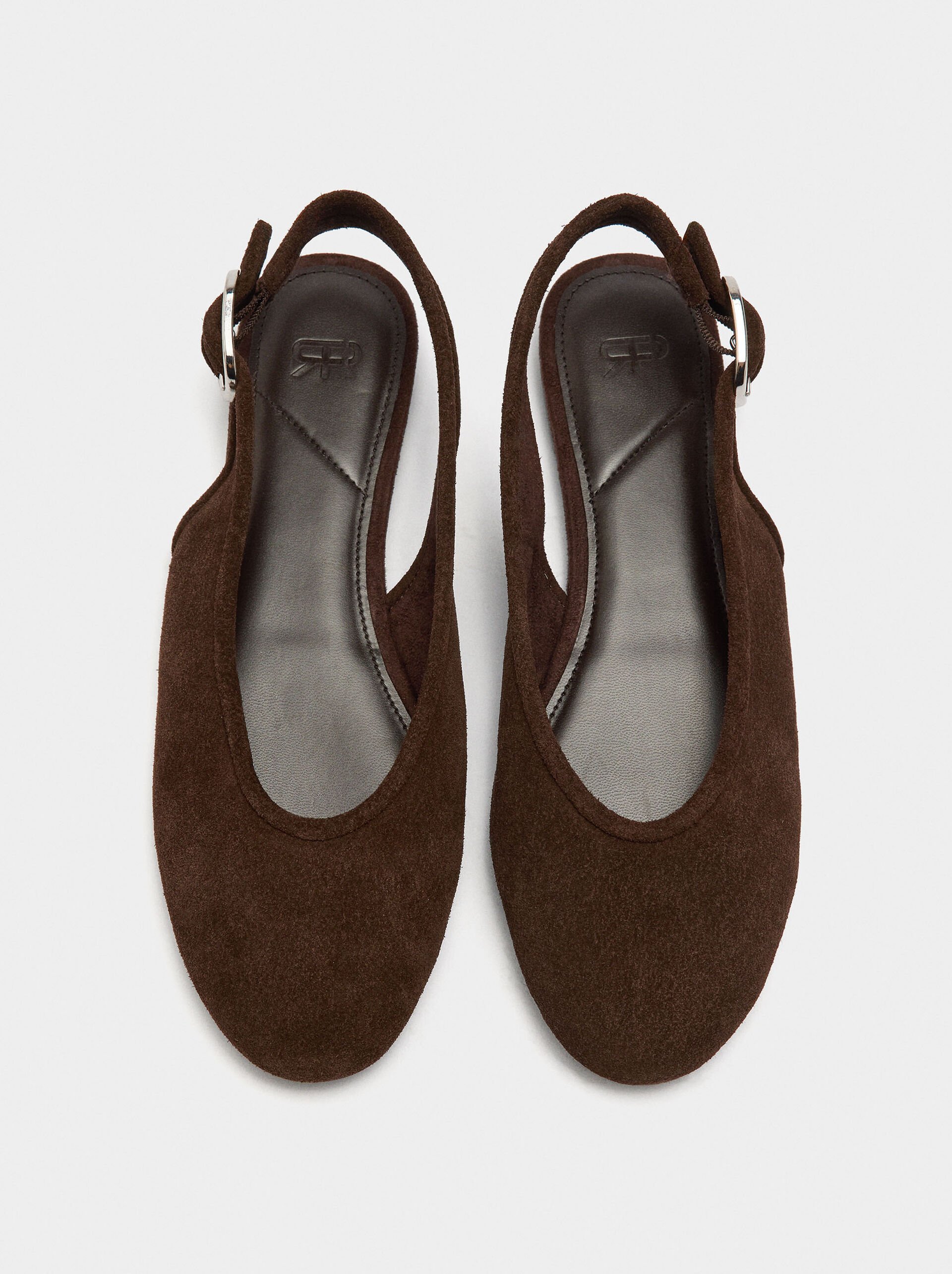 Leather ballet flats with slingback image number 0.0