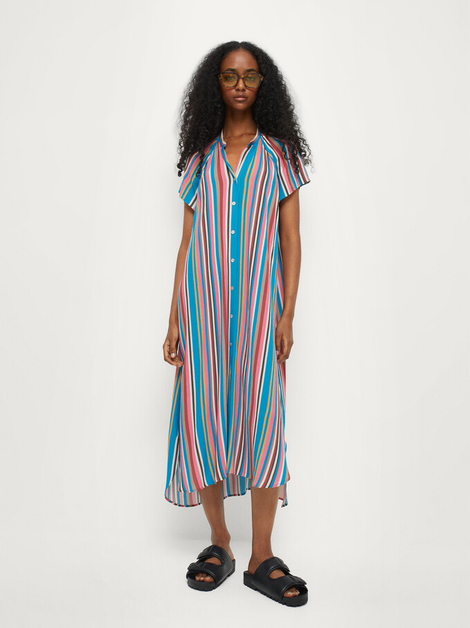 Long Striped Dress, Multicolor, hi-res