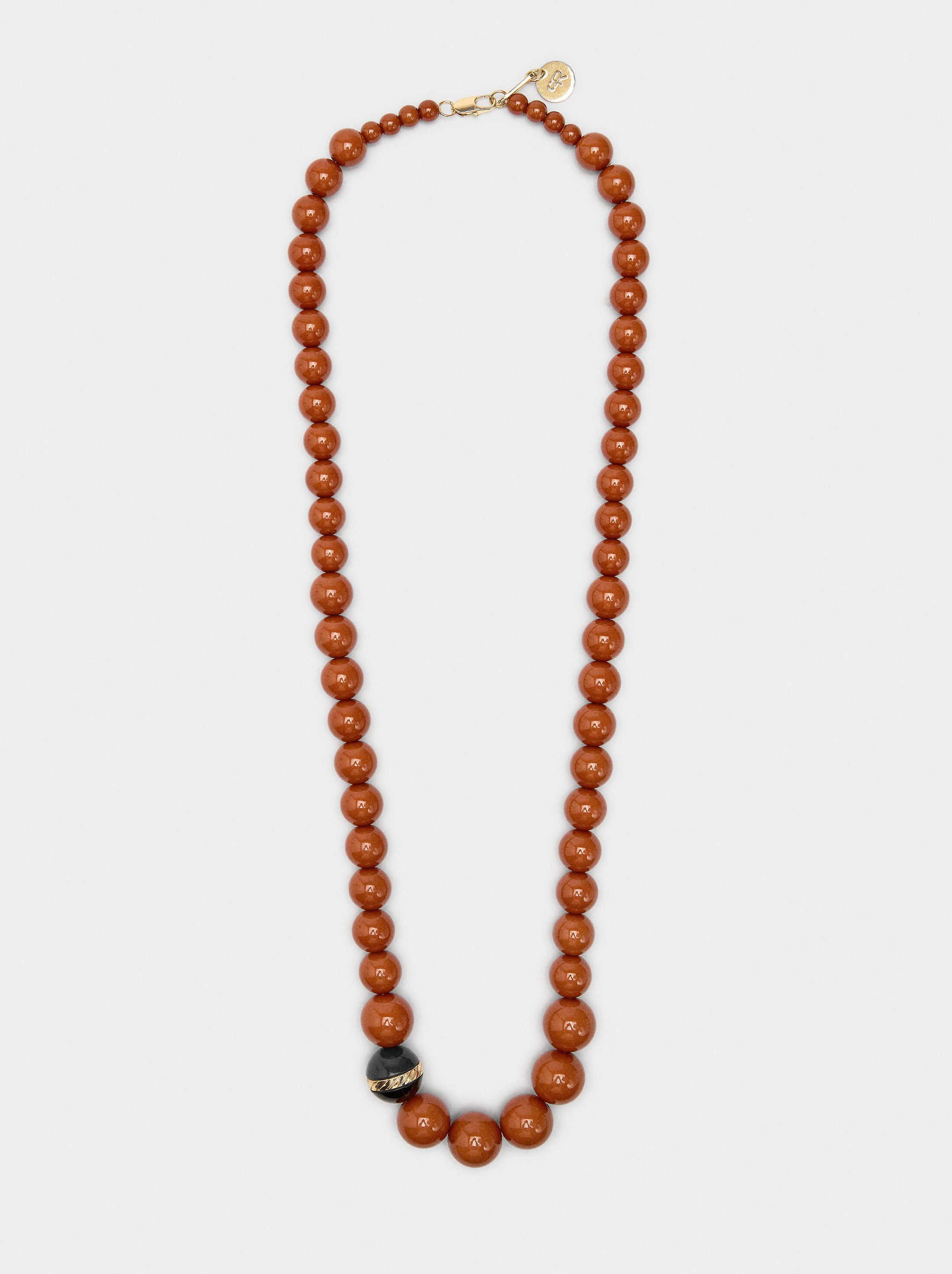 Long necklace with resin beads image number 0.0