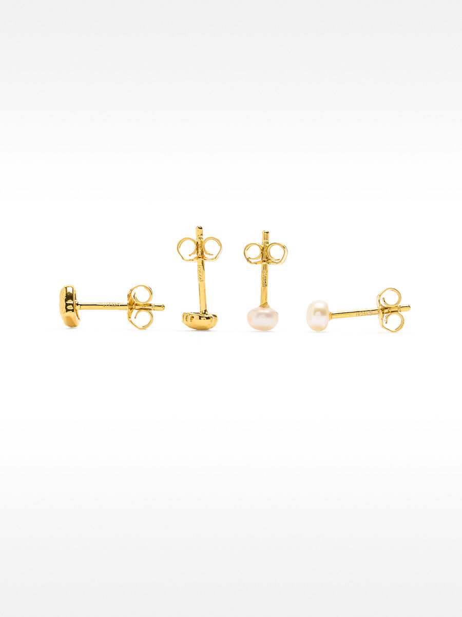 Set Ohrringe mit Zirkonien und Süßwasserperlen - 925er Sterlingsilber