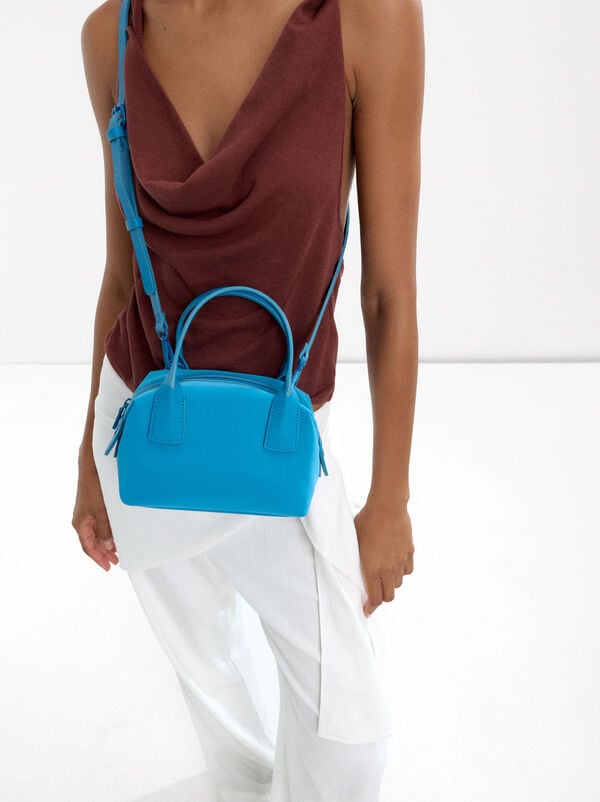 Soft texture tote bag with shoulder strap