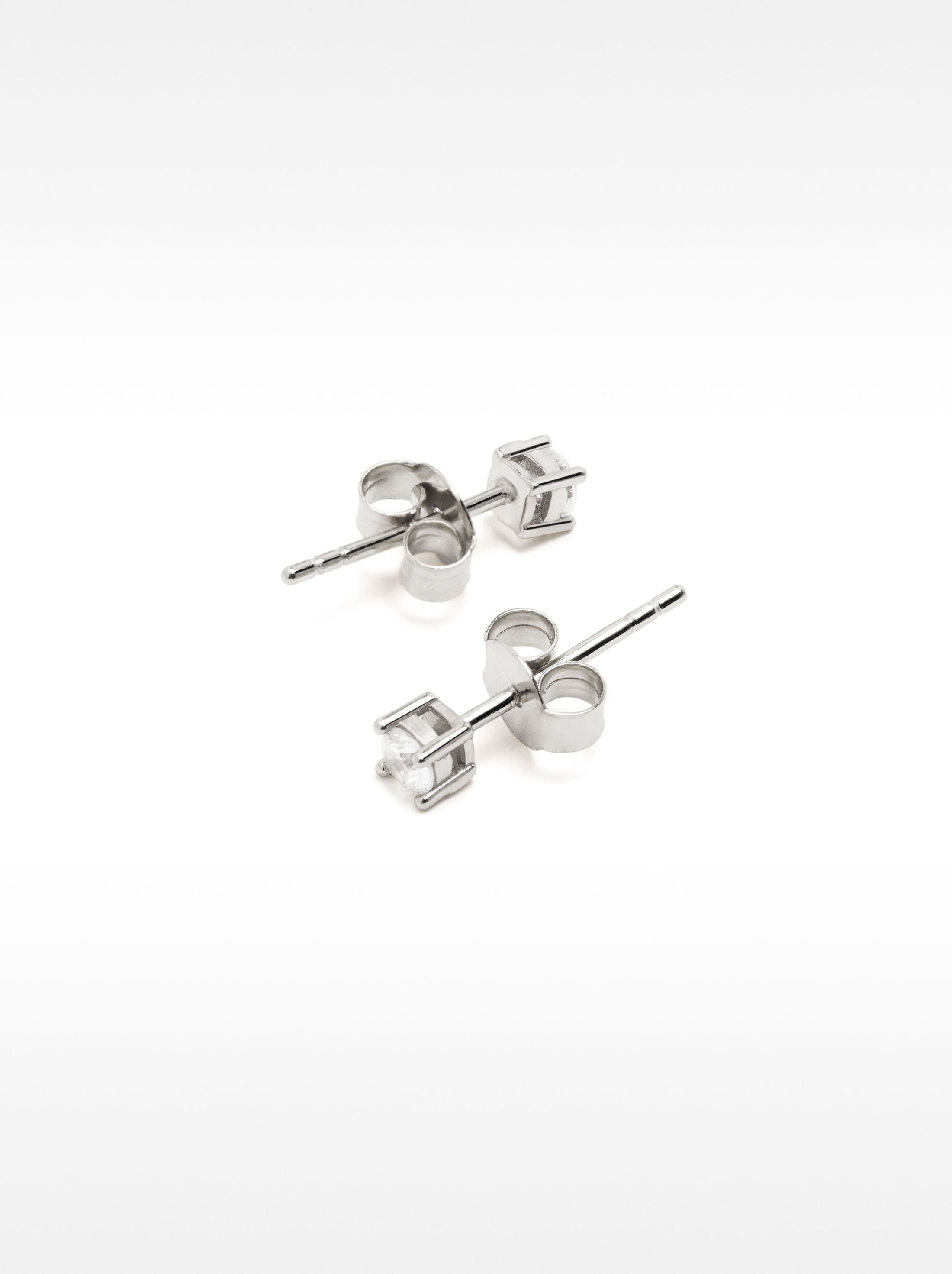 925 silver stud earrings with zirconia image number 2.0