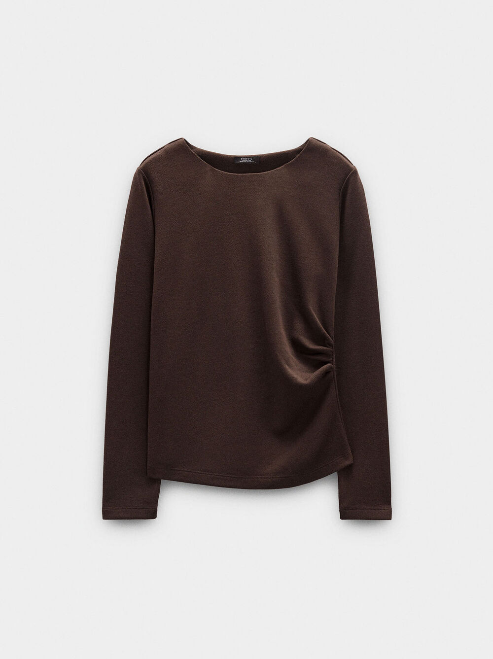 T-shirt a manica lunga con drappeggiato