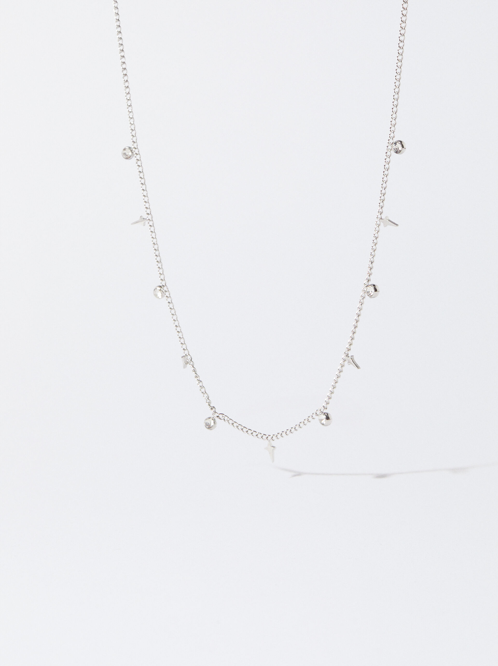 Stainless Steel Necklace With Zirconia image number 0.0