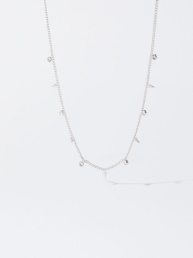 Stainless Steel Necklace With Zirconia