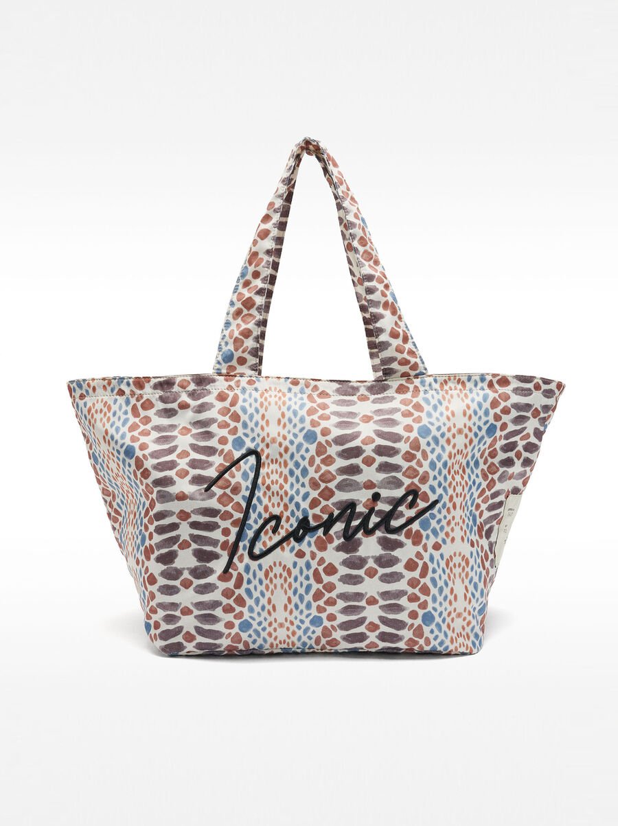 Nylon shopper bag with print