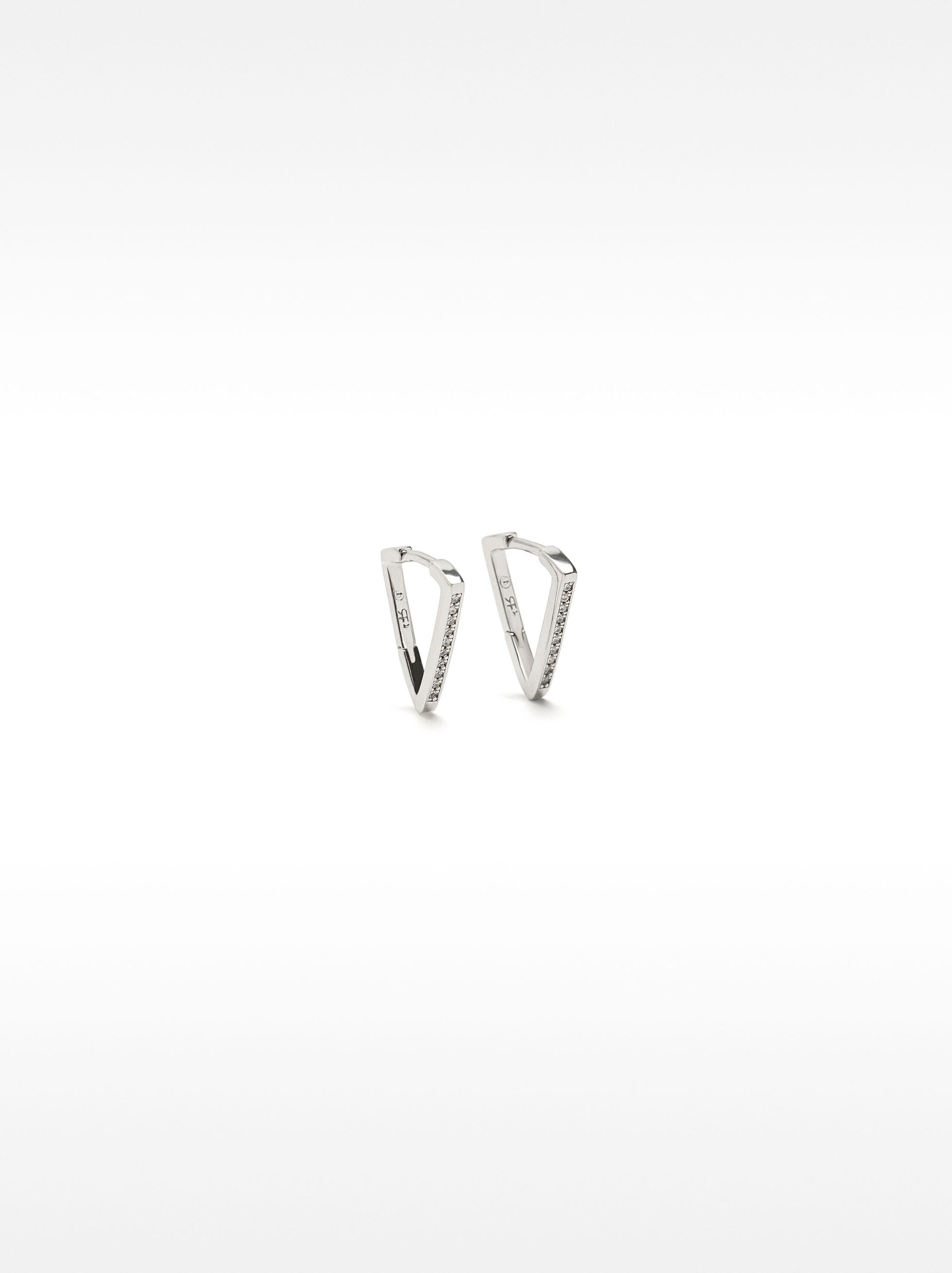 Triangular earrings with zirconia - 925 sterling silver image number 0.0