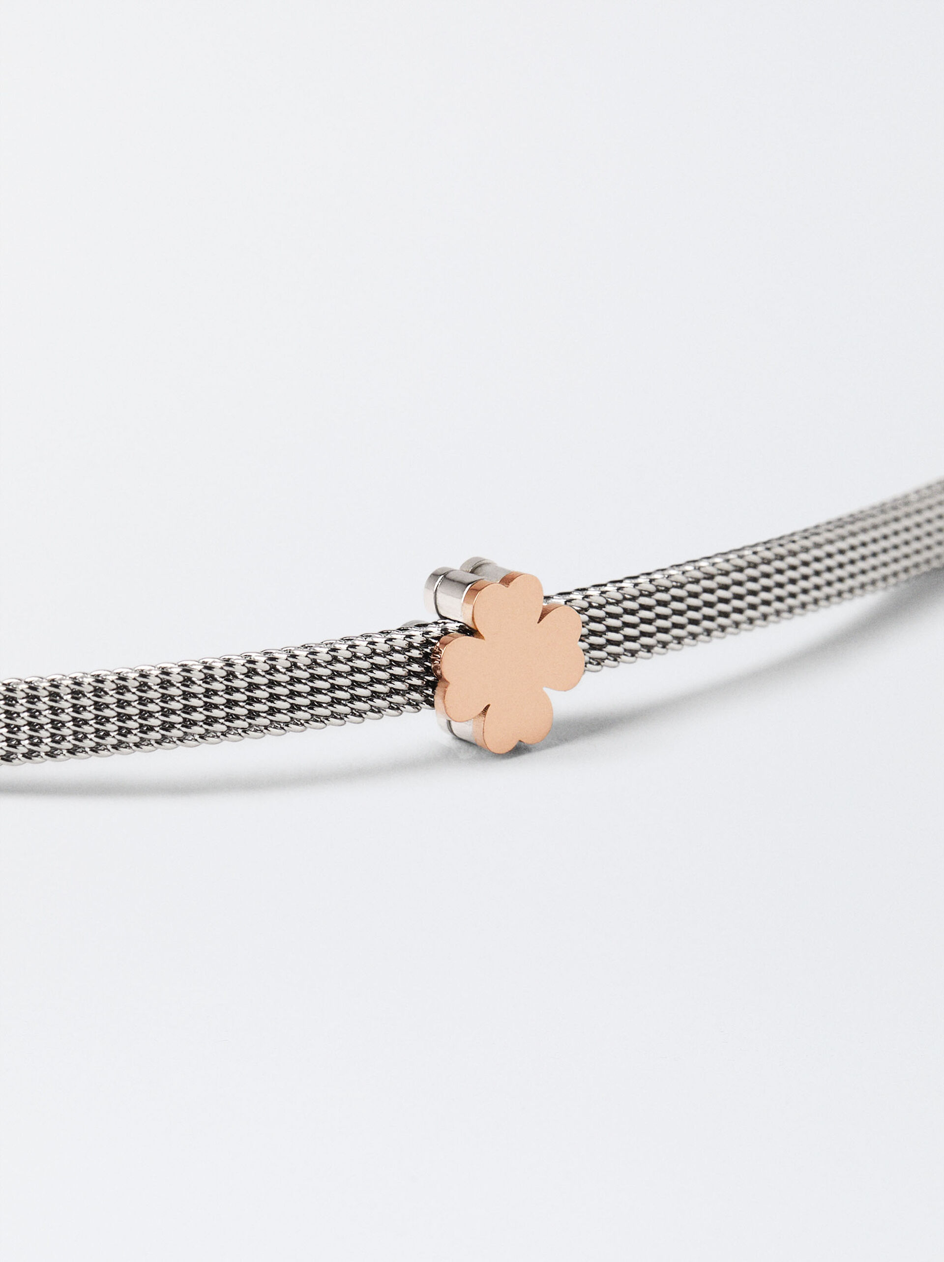 Stainless Steel Bracelet With Clover image number 1.0