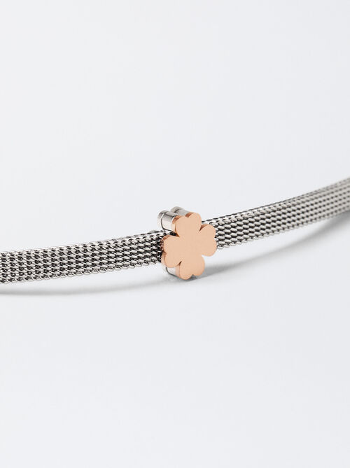 Stainless Steel Bracelet With Shamrock