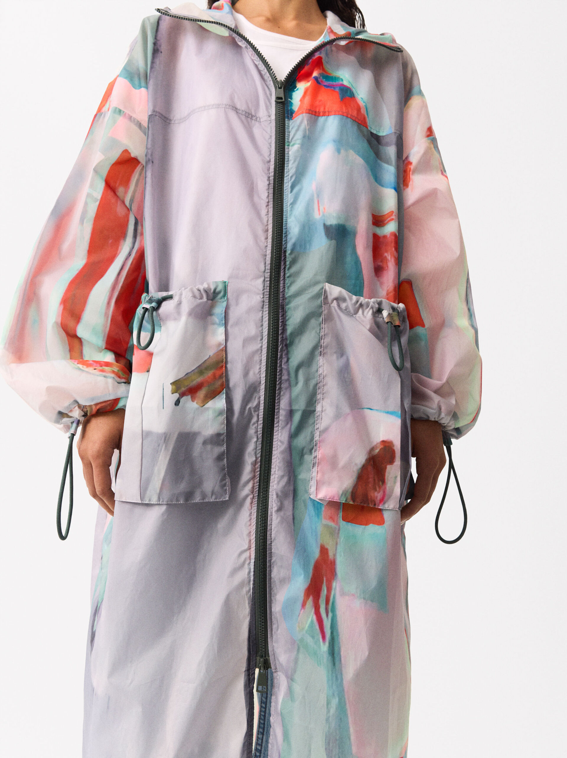 Printed Parka With Hood image number 3.0