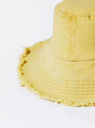 Denim Bucket Hat, Yellow, hi-res