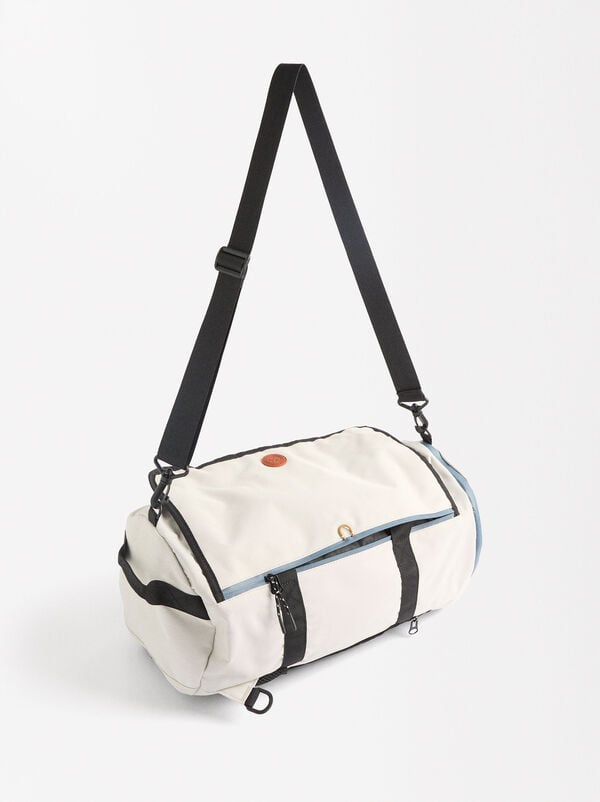 Cylindrical nylon backpack L