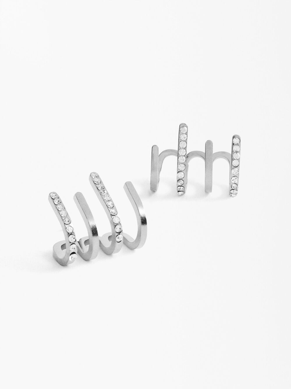 Pendientes earjack con cristales - Acero inoxidable