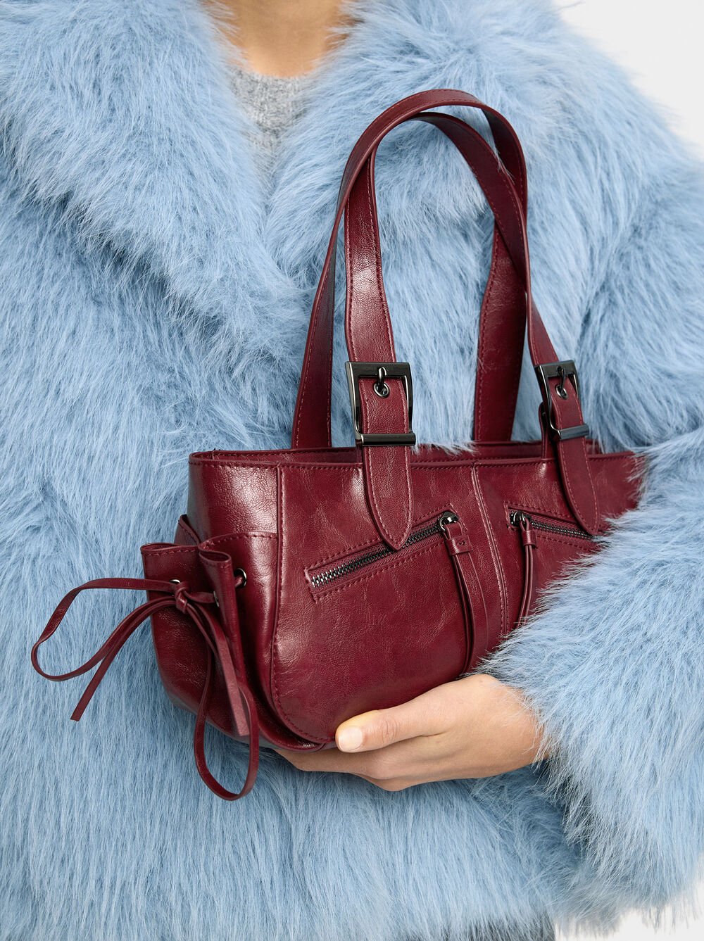 Sac à l'épaule effet craquelé