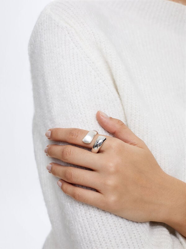 Silver spiral ring