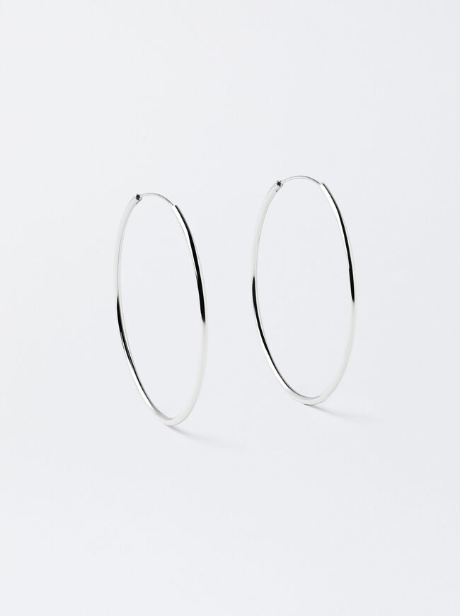 925 Silver Large Hoop Earrings