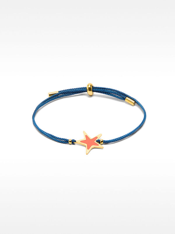 Bracciale regolabile con stella - acciaio inossidabile