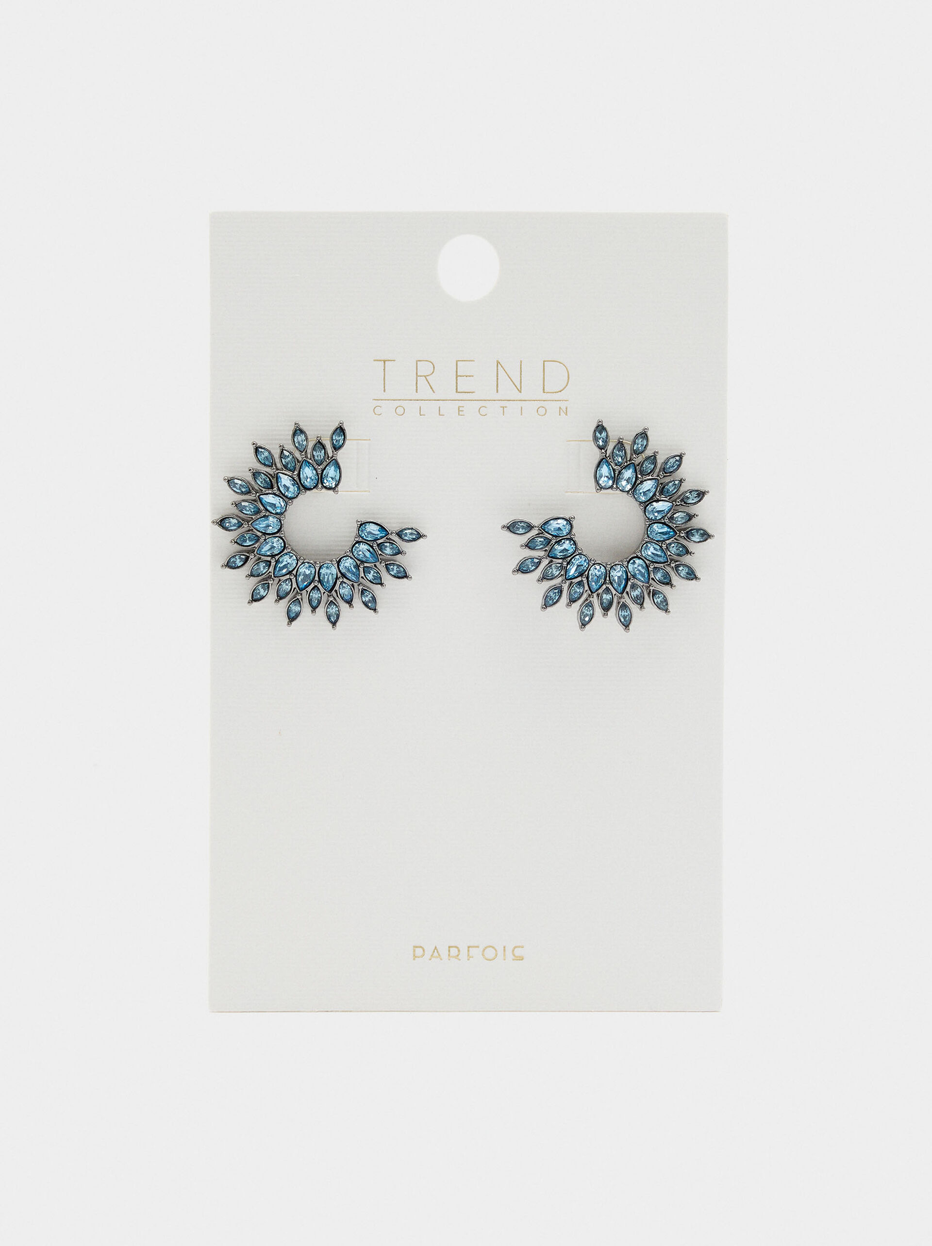 Brincos maxi aros com cristais image number 2.0