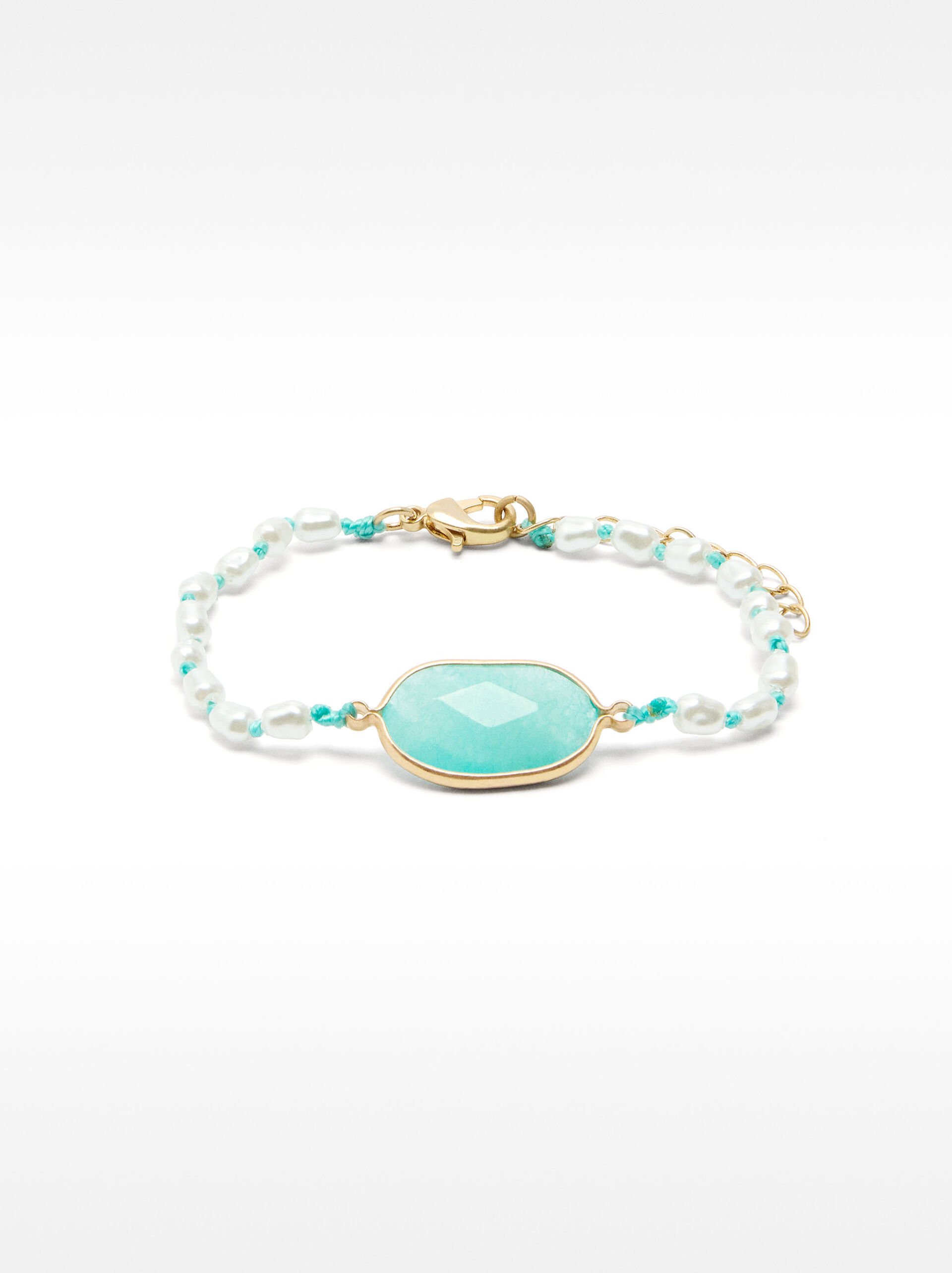 Bracelet with stone and pearls image number 0.0