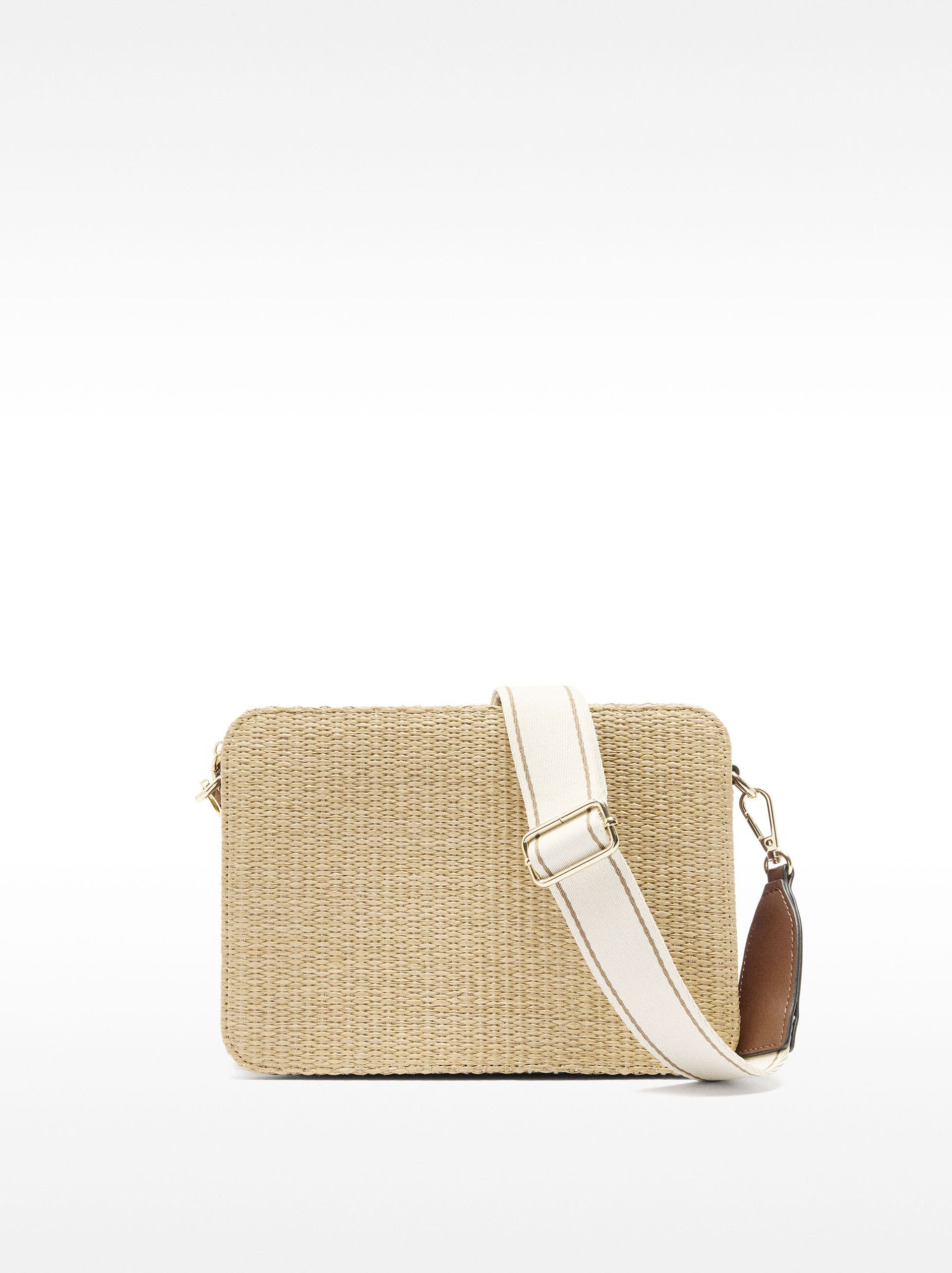 Rectangular crossbody bag straw effect image number 0.0