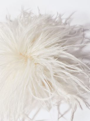 Feather Brooch, White, hi-res
