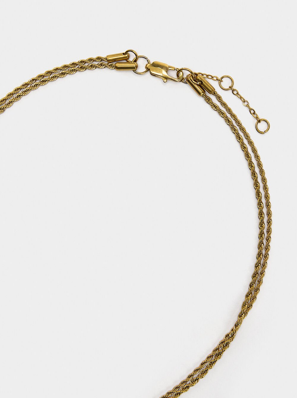 Double necklace with medal - stainless steel